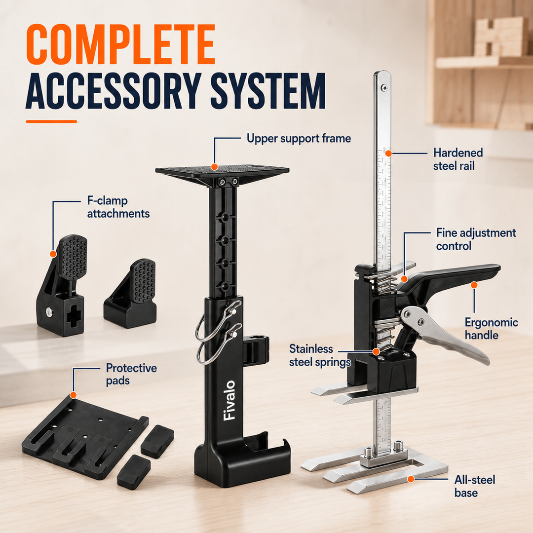 ProLiftor™ 2-in-1 Schrankheber & Montagestützen – Für Präzise, Freihändige Installationen