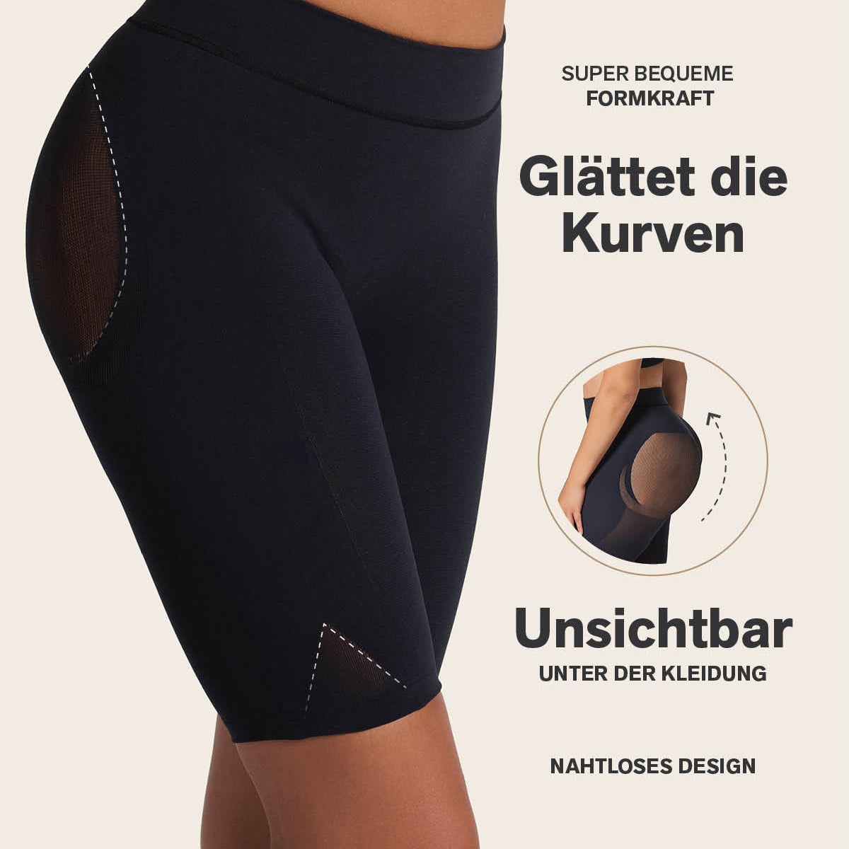 Gut sitzende, unsichtbare Shorts zur Po-Straffung