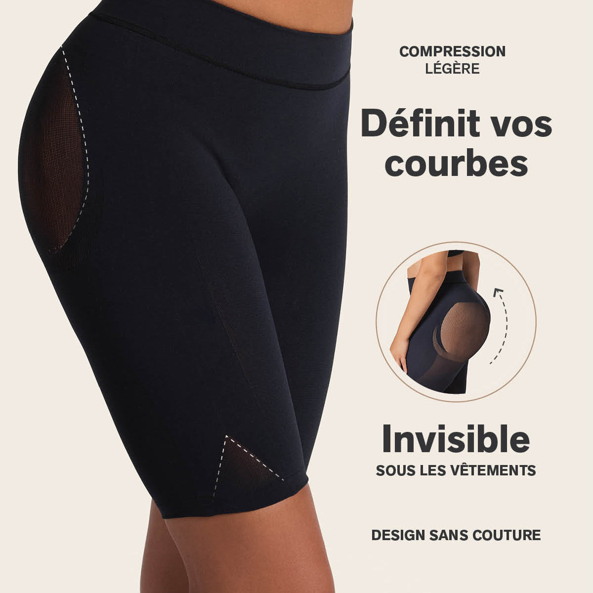 Gut sitzende, unsichtbare Shorts zur Po-Straffung