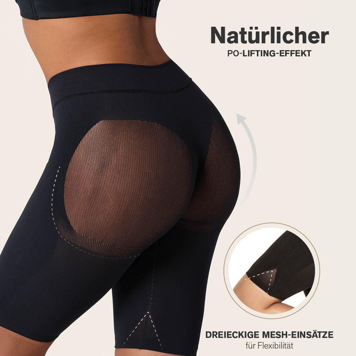Gut sitzende, unsichtbare Shorts zur Po-Straffung