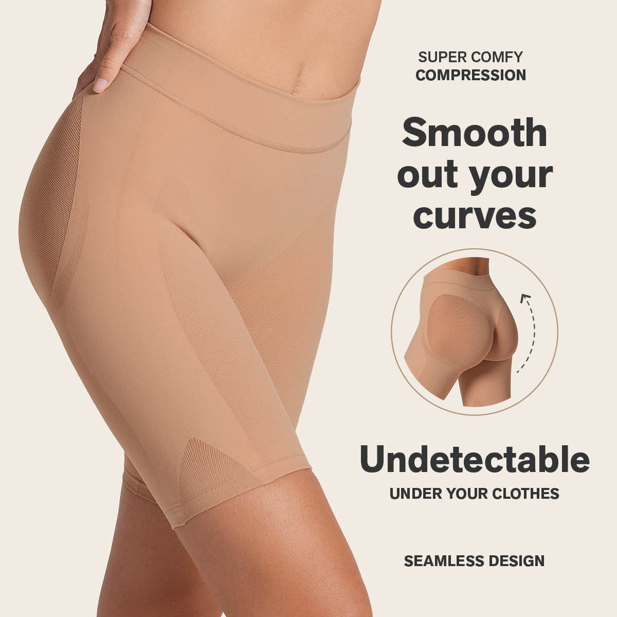 Gut sitzende, unsichtbare Shorts zur Po-Straffung