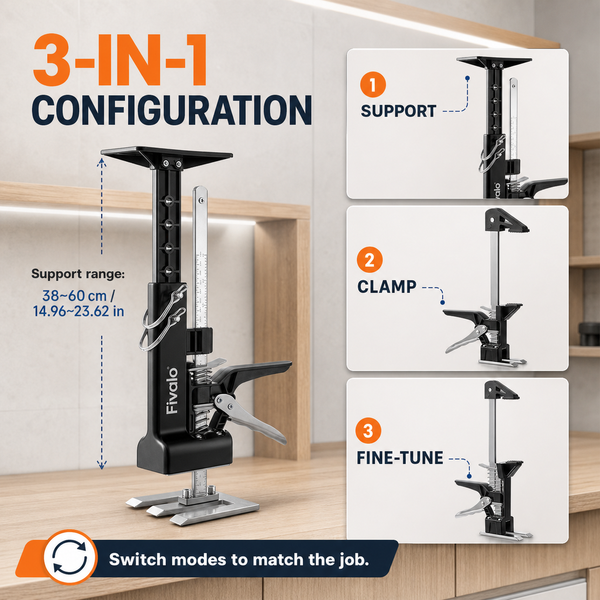 ProLiftor™ 2-in-1 Schrankheber & Montagestützen – Für Präzise, Freihändige Installationen