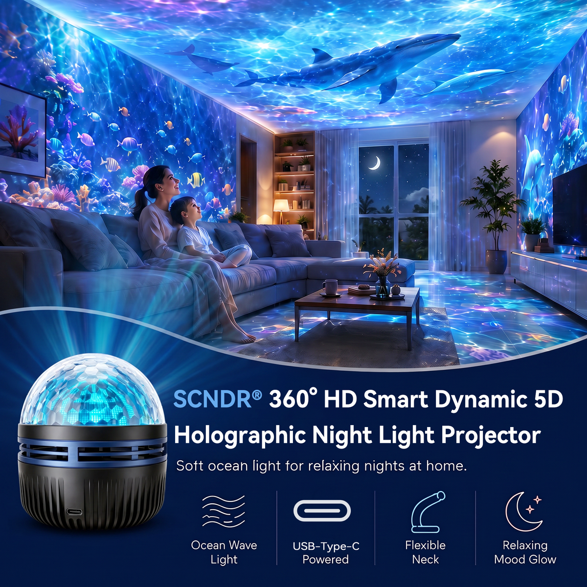 CosmoSphere™ 360° Galaxie-Projektor | Faszinierende Lichteffekte für dein Zuhause