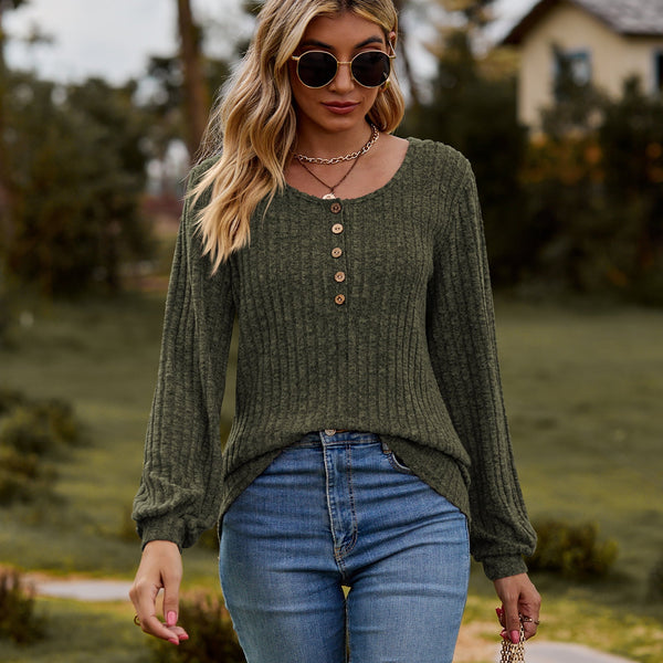 Dulce™ | Langärmeliger Pullover mit Knopfleiste