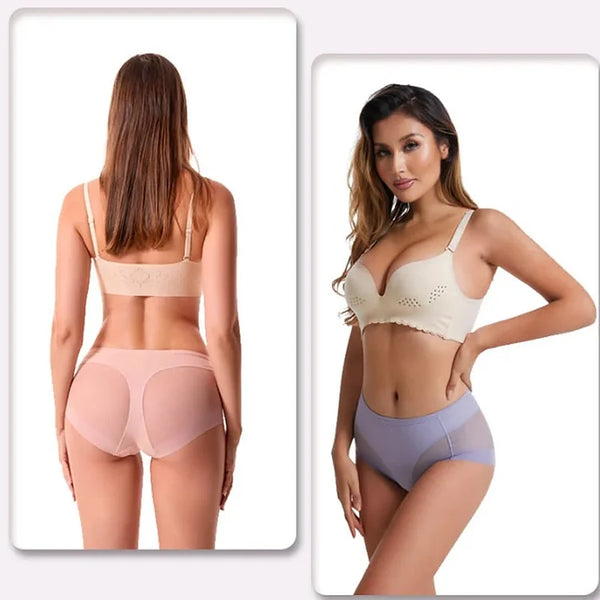 Eleonora™ Nahtlose Ice Silk Bodycon-Slips mit hoher Taille (4er-Pack)