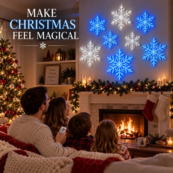 FrostGlow™ 3D Schneeflocken-Wandlichter | Magischer Weihnachtsglanz & stilvolle Winterdeko