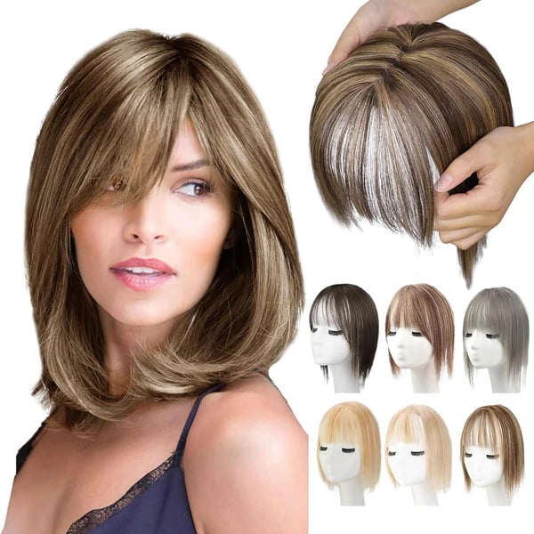 HairEleganz | Natürlicher Haar-Topper mit Vollem Pony
