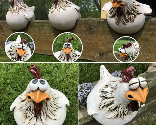 1+1 GRATIS | ChickenDeko - Garten Großäugige Hühnerstatuen