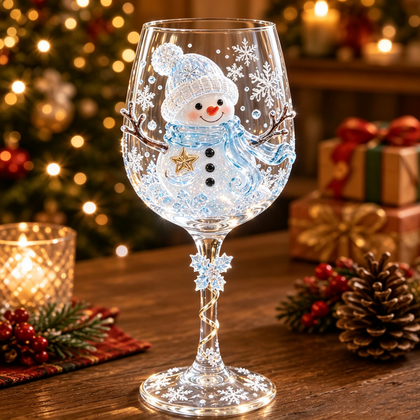 FestivoGlas™ 3D Weihnachts-Weingläser – Festlicher Trinkgenuss mit zauberhaftem Weihnachtsdesign