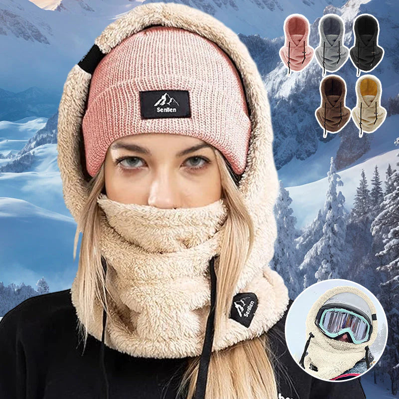 AlpineAura™ | Warme Plüschkapuze für Fahrrad/Ski | 50% RABATT!