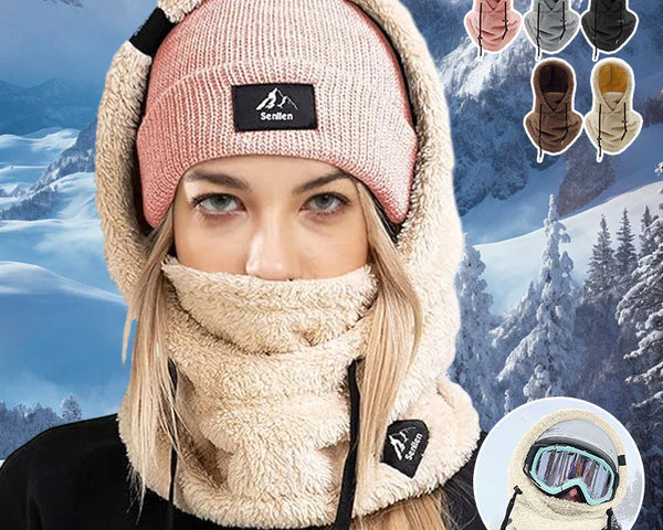 AlpineAura™ | Warme Plüschkapuze für Fahrrad/Ski | 50% RABATT!