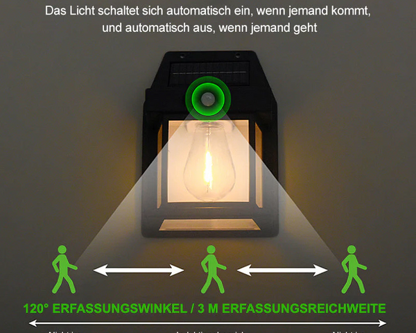 SolarClear® - Solarbetriebene Wandleuchte