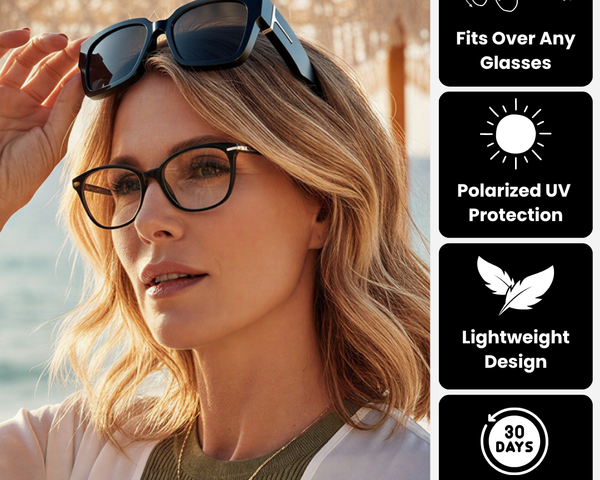 SolaraFit™ Polarisierter UV-Schutz über Korrektionsbrillen - Sonnenbrille zum Überziehen für Damen