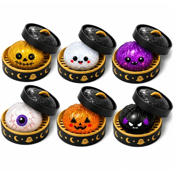 BooBun™ Halloween-Squishies – Glitzernde Überraschungsfiguren zum Drücken