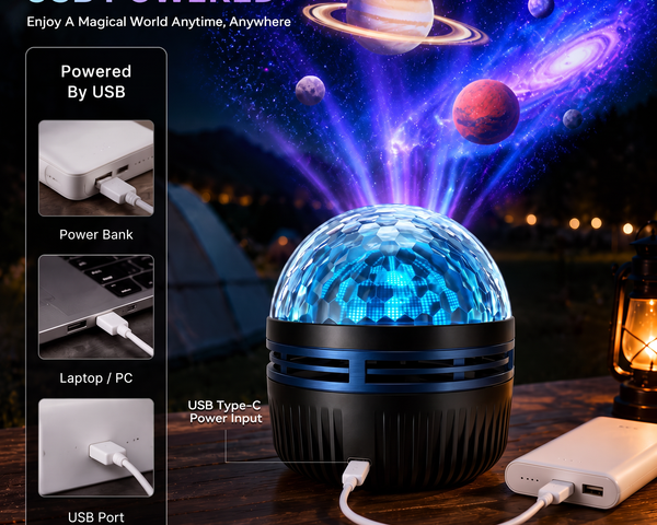 CosmoSphere™ 360° Galaxie-Projektor | Faszinierende Lichteffekte für dein Zuhause