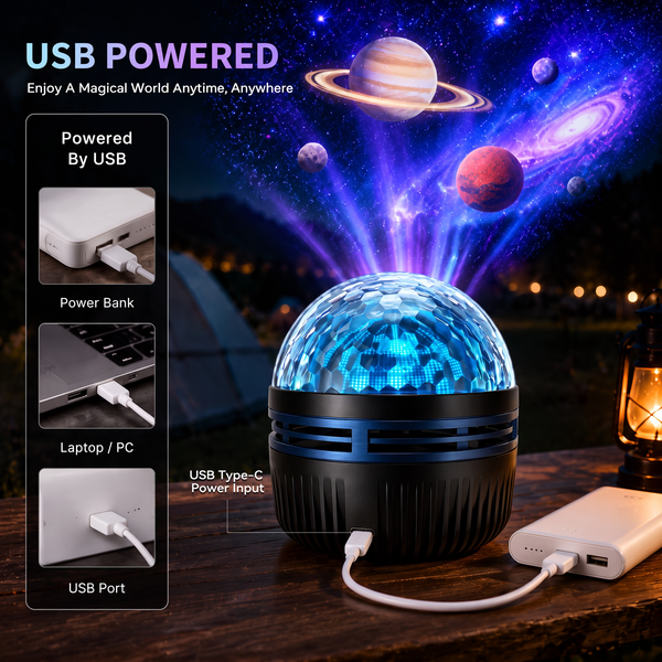 CosmoSphere™ 360° Galaxie-Projektor | Faszinierende Lichteffekte für dein Zuhause