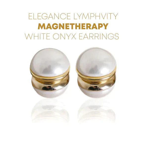 Lymphvity MagneTherapy Weiße Onyx-Ohrringe
