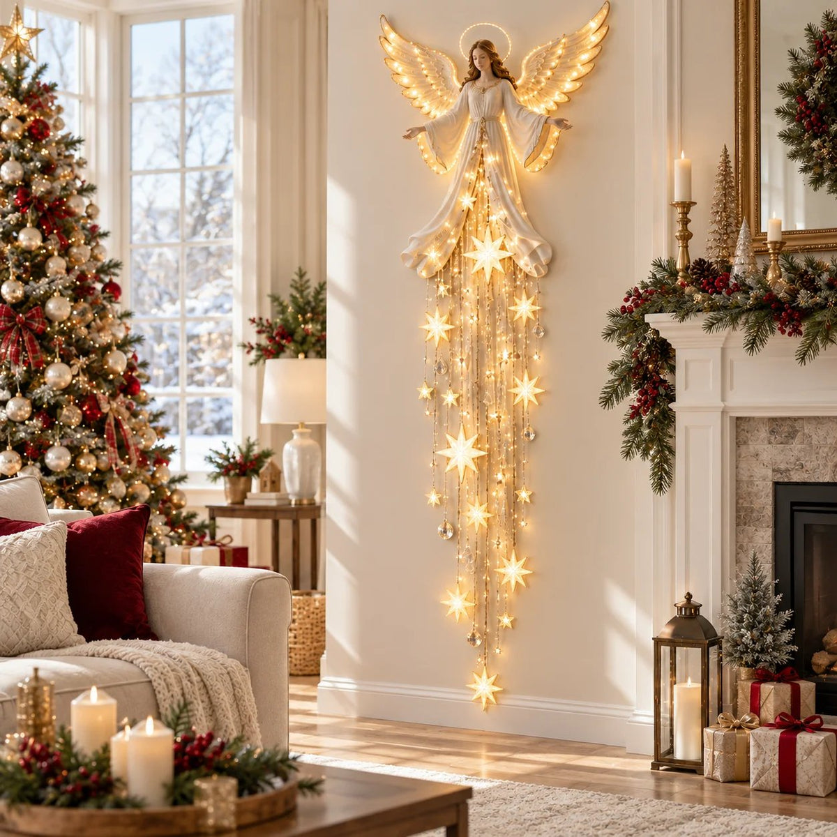 Celestara™ Engel-Weihnachtsleuchte | Warmes Sternenlicht & festliche Wohlfühlatmosphäre