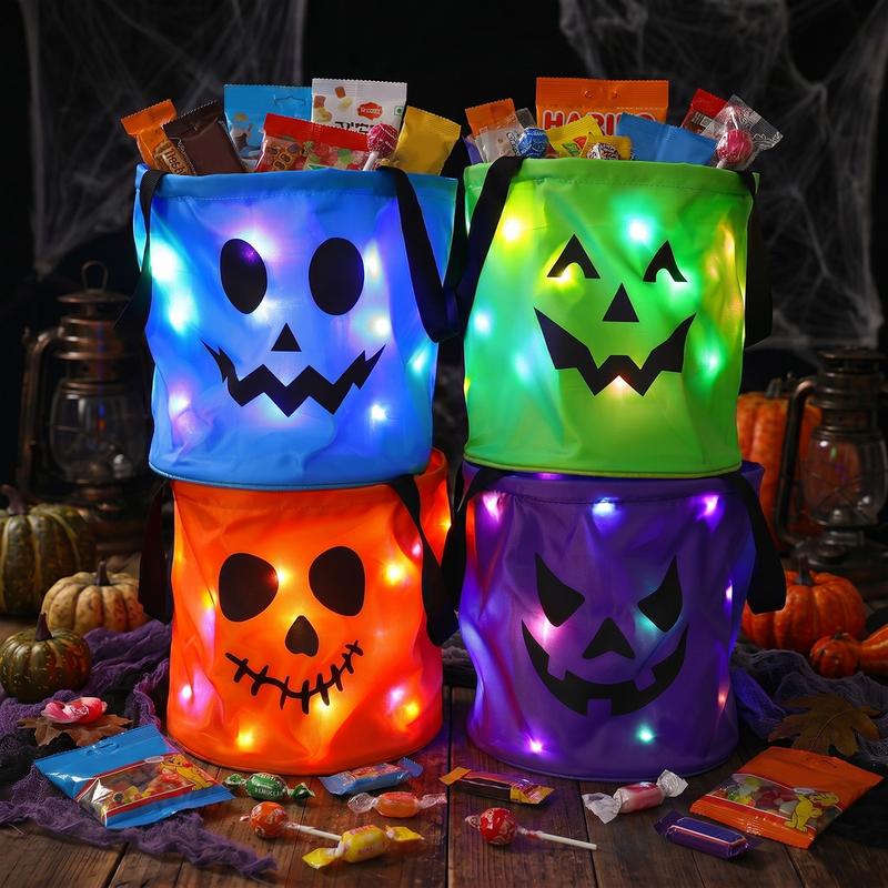 GlowTreat™ Halloween-Süßigkeitentasche | Leuchtende LED-Deko & praktischer Candy-Bag
