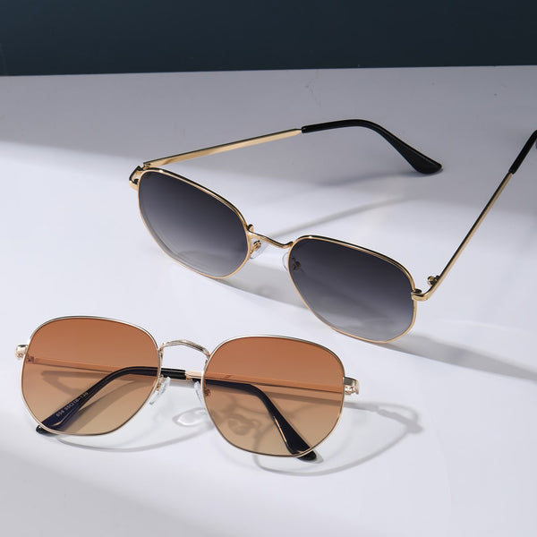 2 Paar Mode Brille mit Metall Rahmen