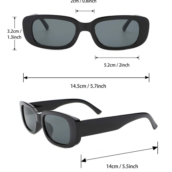 3 Paar Sonnenbrille mit quadratischem Rahmen