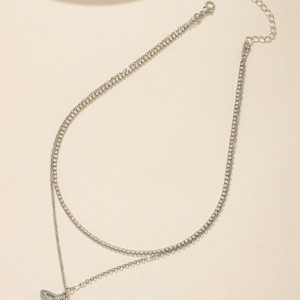 Mehrlagige Halskette mit Strass, Planet Anhänger