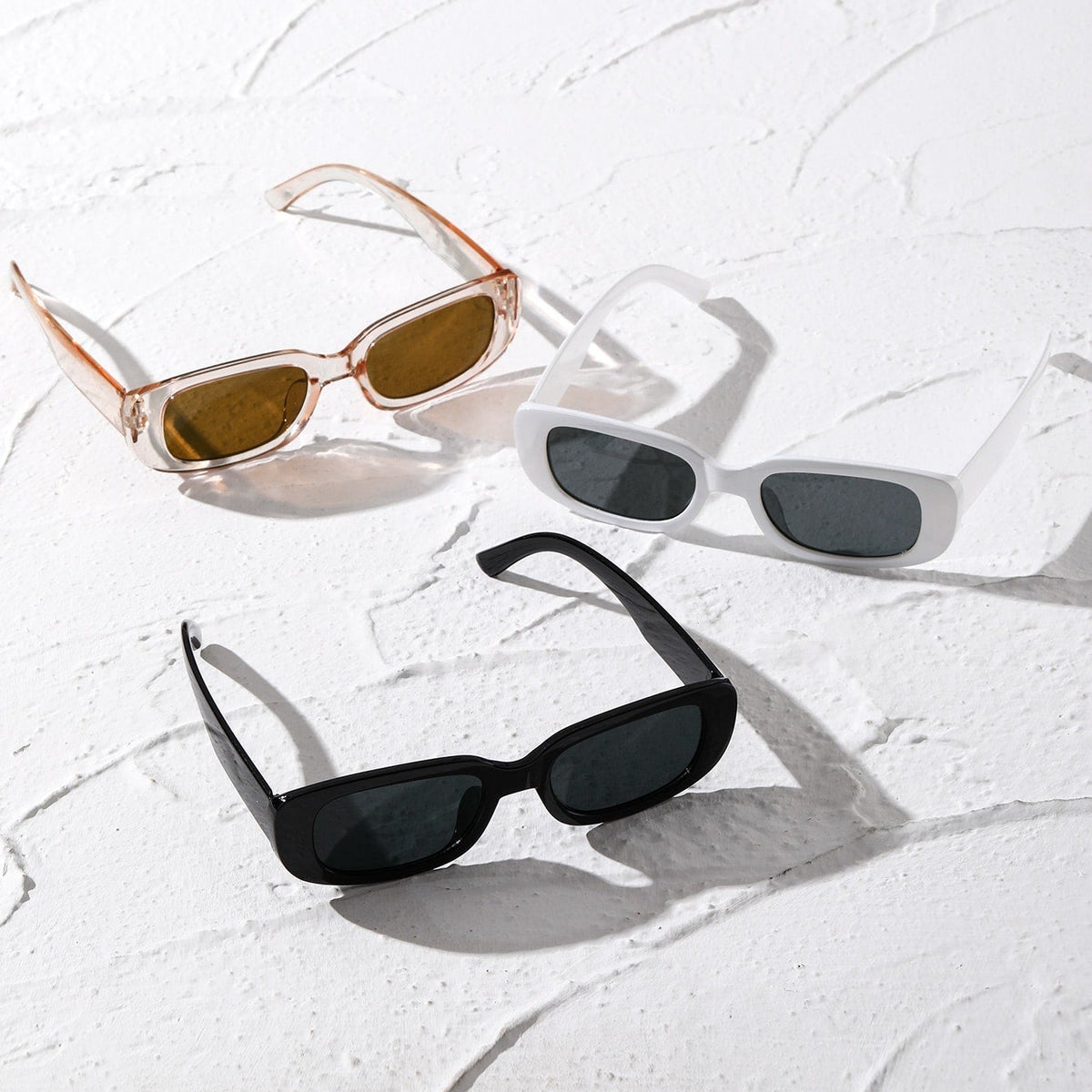 3 Paar Sonnenbrille mit quadratischem Rahmen