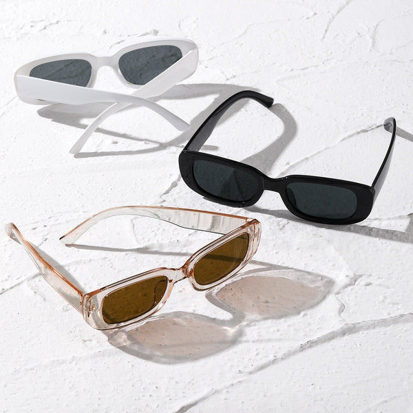 3 Paar Sonnenbrille mit quadratischem Rahmen