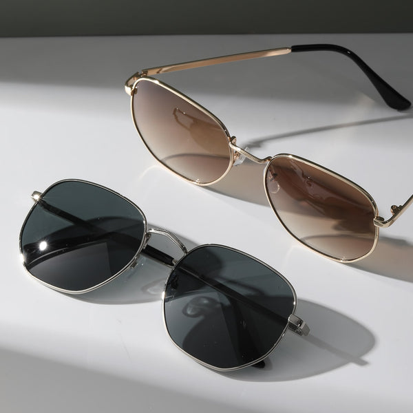 2 Paar Mode Brille mit Metall Rahmen