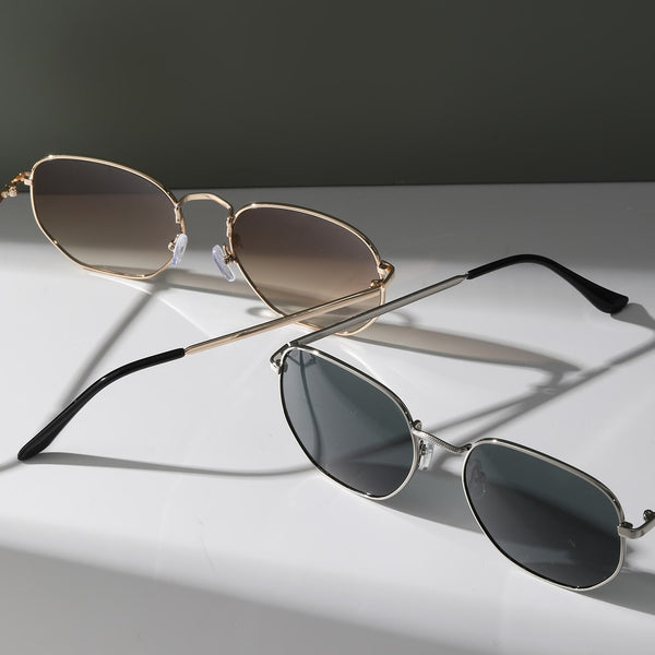 2 Paar Mode Brille mit Metall Rahmen