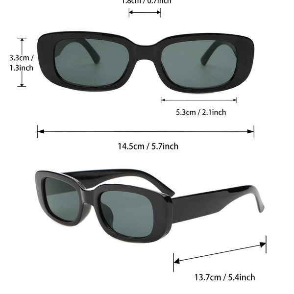 3 Paar Sonnenbrille mit quadratischem Rahmen