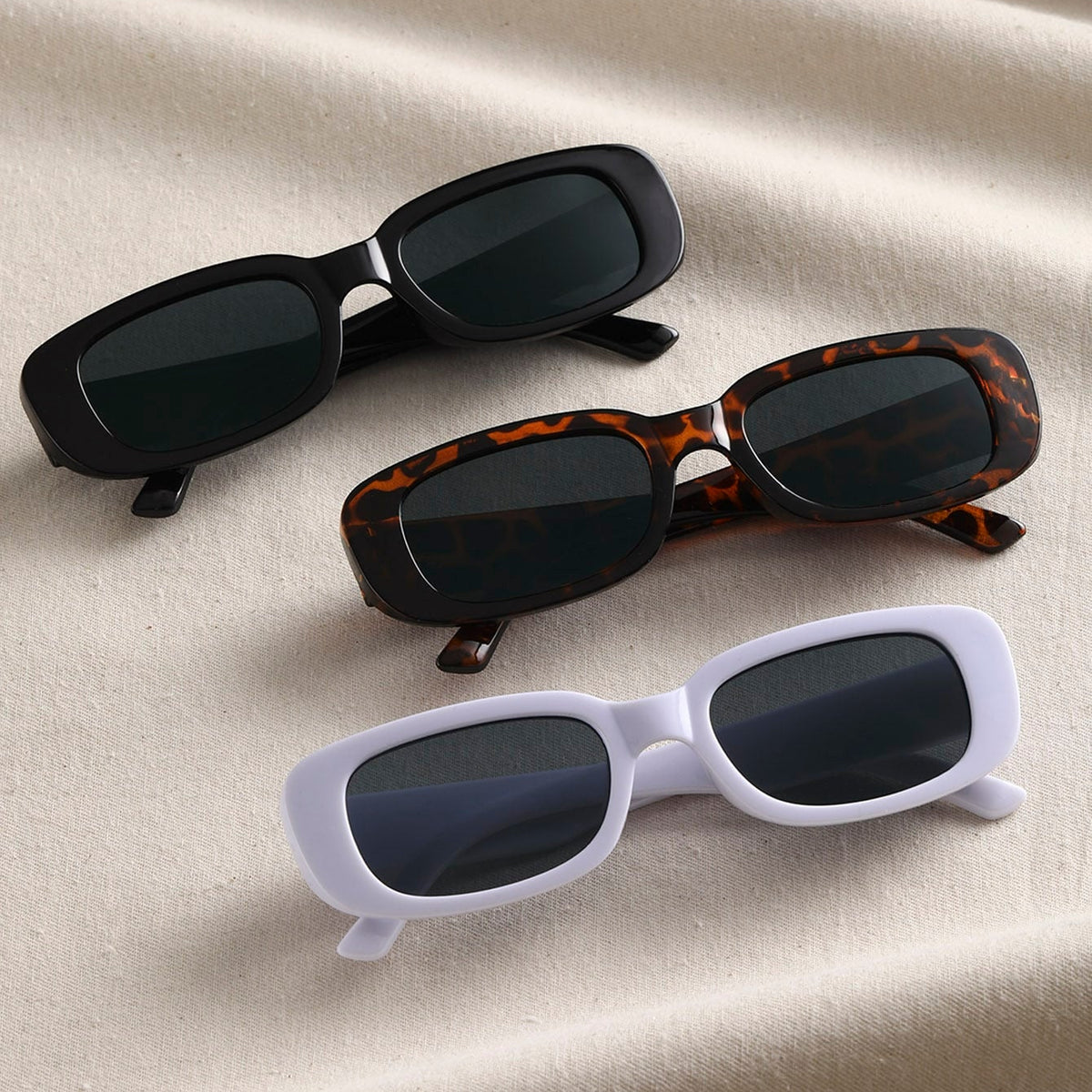 3 Paar Sonnenbrille mit quadratischem Rahmen