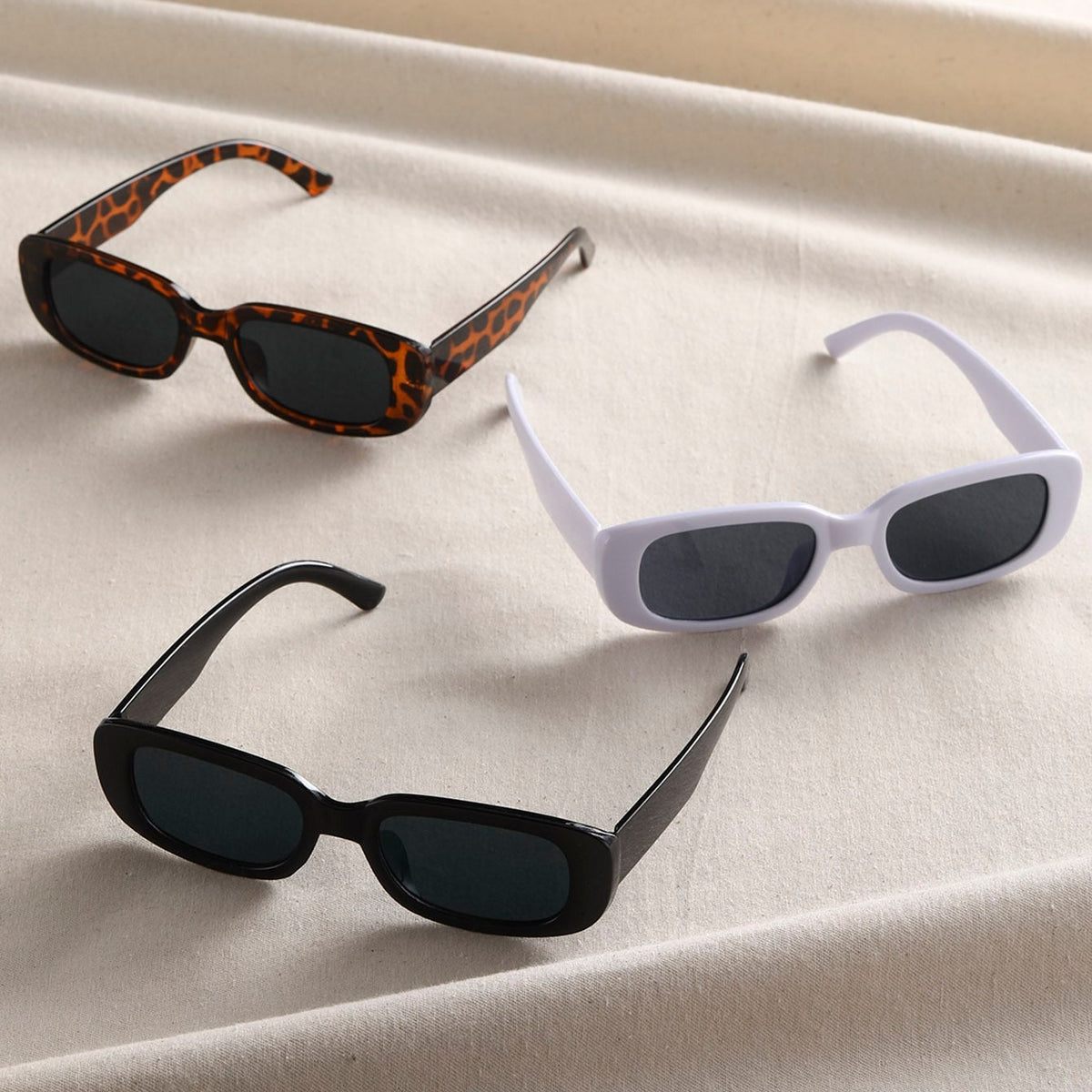 3 Paar Sonnenbrille mit quadratischem Rahmen
