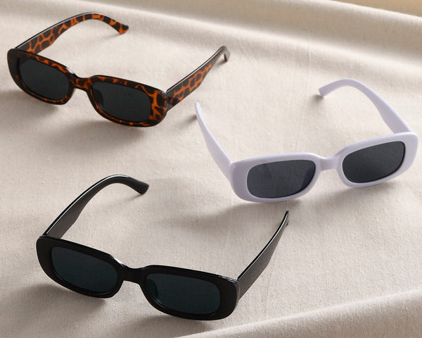 3 Paar Sonnenbrille mit quadratischem Rahmen