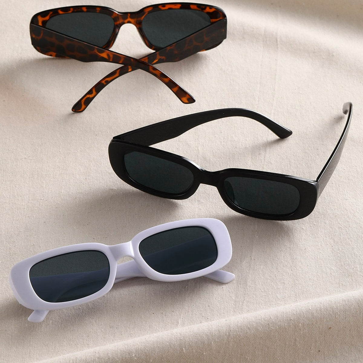 3 Paar Sonnenbrille mit quadratischem Rahmen