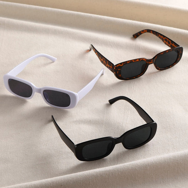 3 Paar Sonnenbrille mit quadratischem Rahmen