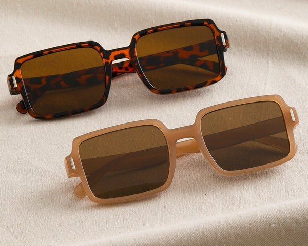 2 Paar Mode Brille mit quadratischem Rahmen, Schildpatt