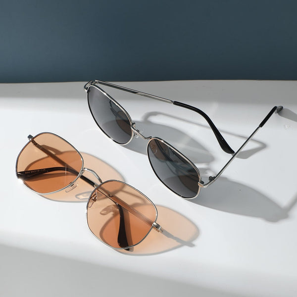 2 Paar Mode Brille mit Metall Rahmen