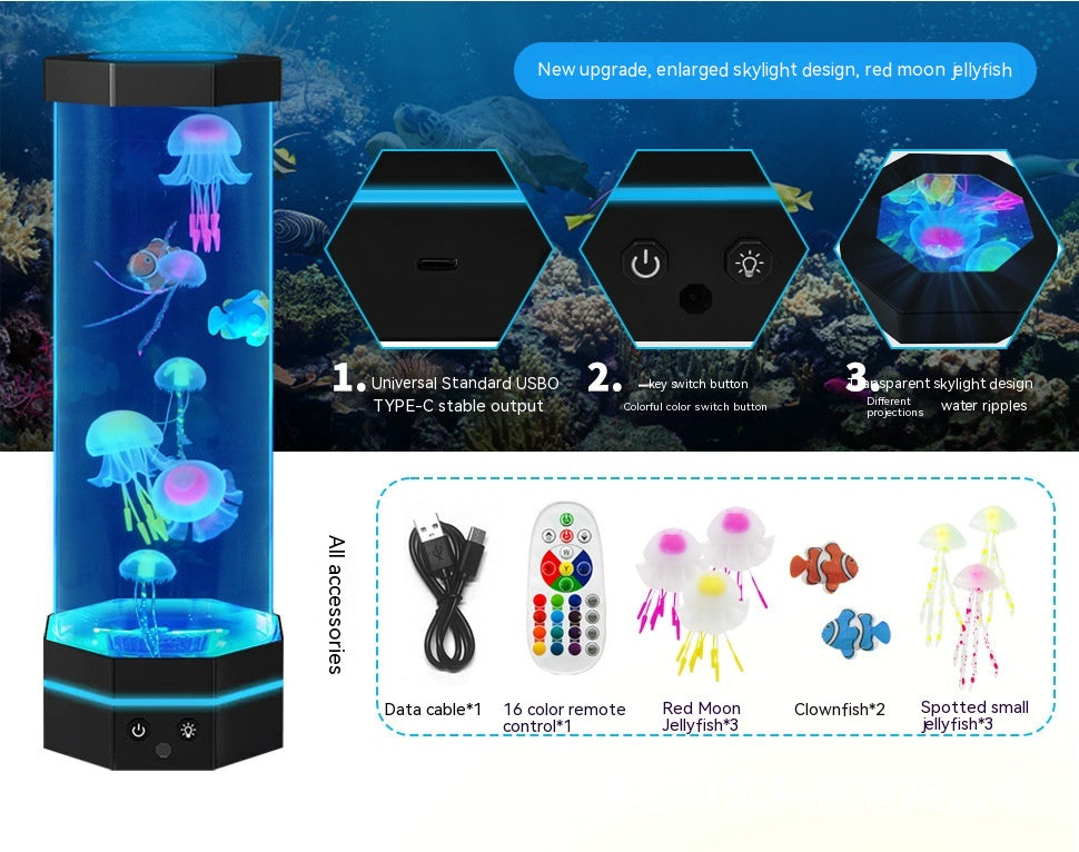 AquaJelly™ Quallen-Lavalampe | Magisches Unterwasserlicht mit Fernbedienung