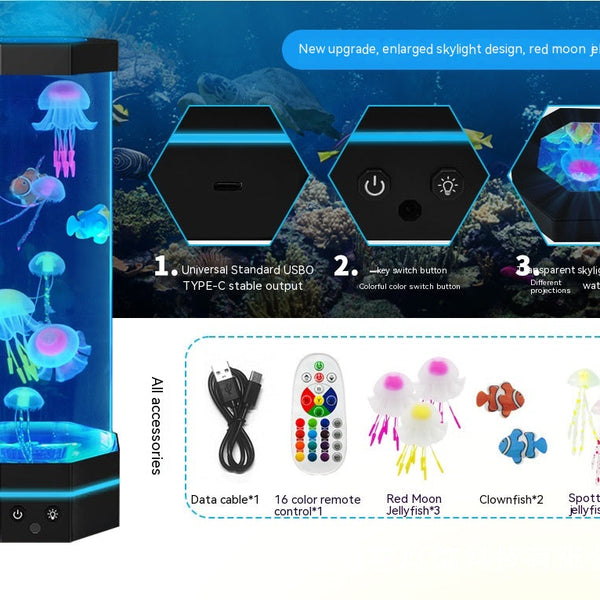 AquaJelly™ Quallen-Lavalampe | Magisches Unterwasserlicht mit Fernbedienung