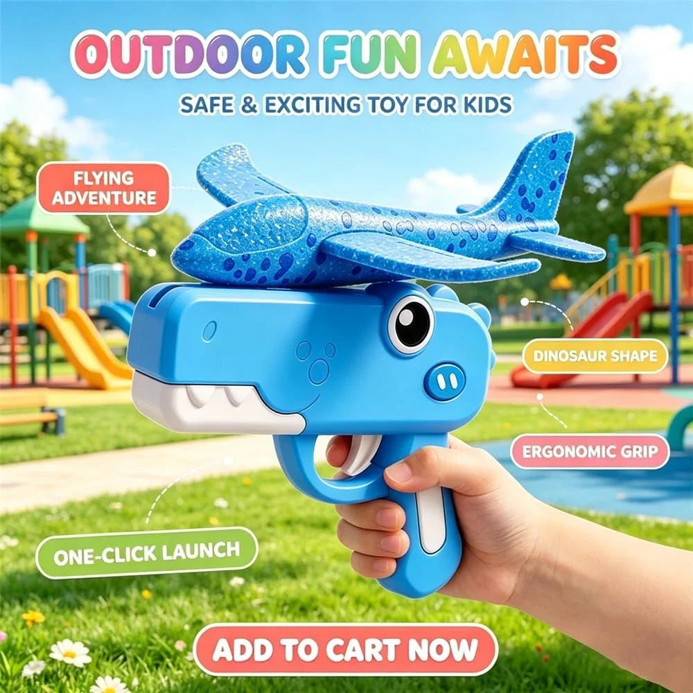 DinoFly™ Abenteuer-Flugzeug Launcher – Für Spannenden Outdoor-Spaß Ohne Batterien