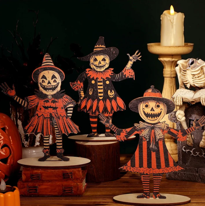 HauntHaven™ Vintage Halloween Holz-Wanddeko – Nostalgischer Kürbis-Look für schaurig-schöne Festtagsstimmung 🎃🖤
