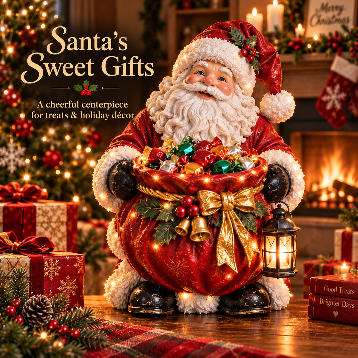 SweetGlow™ Weihnachtliche Süssigkeitenschale | Festlicher Lichterglanz
