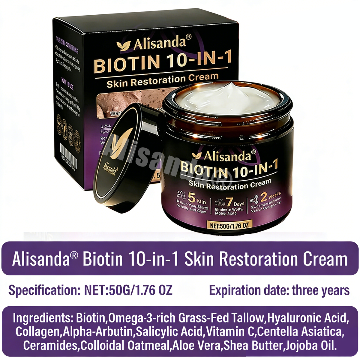 DermaViora™ Biotin 10-in-1 Hautpflegecreme – Intensive Regeneration, Glättung & Festigung