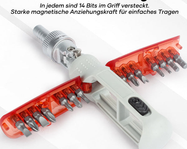 EasyScrew™ – 14-in-1 Ratschen-Schraubendreher für Haushalt & Werkstatt
