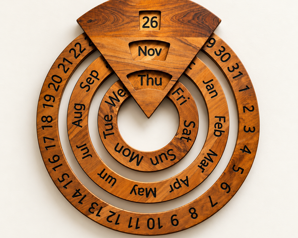 Temporra™ Ewiger Holzkalender | Vintage-Charme für deinen Schreibtisch