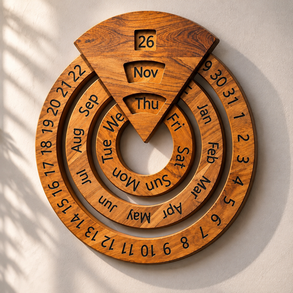Temporra™ Ewiger Holzkalender | Vintage-Charme für deinen Schreibtisch