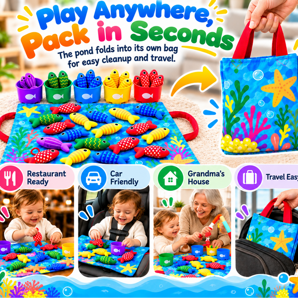 Fischolino™ Angelspiel für Kinder | Farben, Zählen & spielerisch Lernen