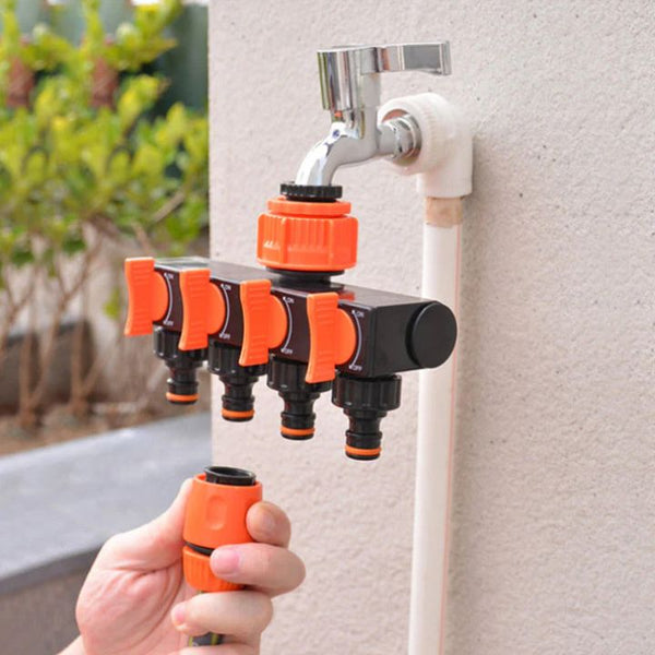 AquaSplit™ – 4-Wege Gartenschlauchverteiler für maximale Bewässerung!