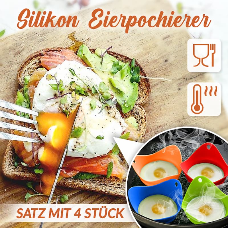 PoachEgg™ - Silikon-Eierpochierer Set [4er-Pack: 2+2 GRATIS!]